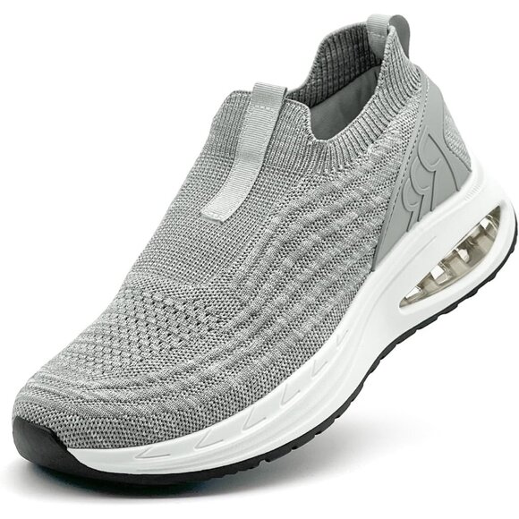 Dolphinslides Women Men Gray Running Athletic Tennis Lightweight Sport Sneakers - Picture 1 of 7
